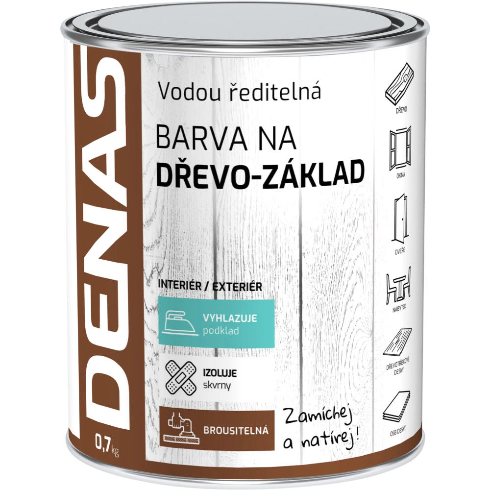 Denas na dřevo základ 0,7kg bílý 0100